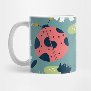 Scandinavian Spring Flowers with Ladybugs Mug